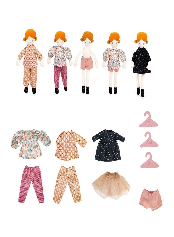 Moulin Roty - Mademoiselle Blanche's Little Wardrobe Suitcase and Doll - Image 2